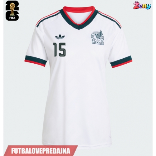 Lacne Ženy Futbalové dres Mexiko Israel Reyes #15 MS 2026 Krátky Rukáv - Preč